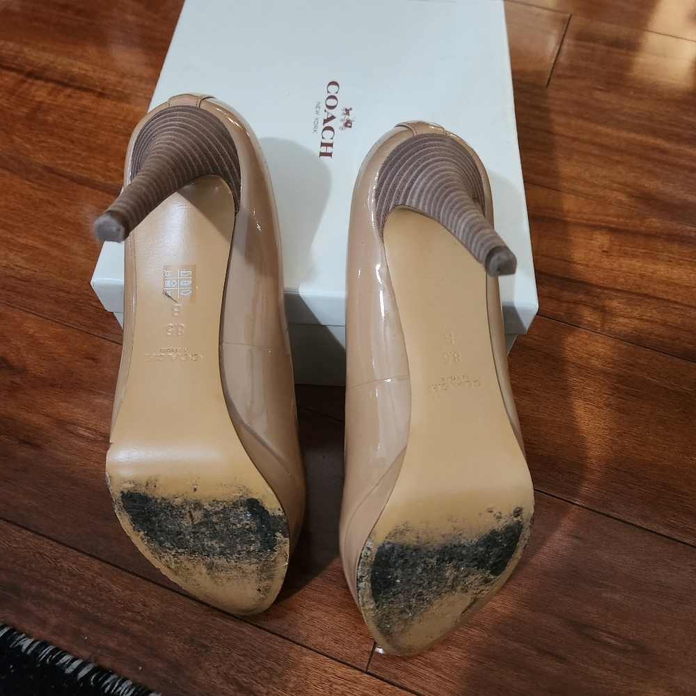 Nude Coach Platform Heels - Picture 4 of 10